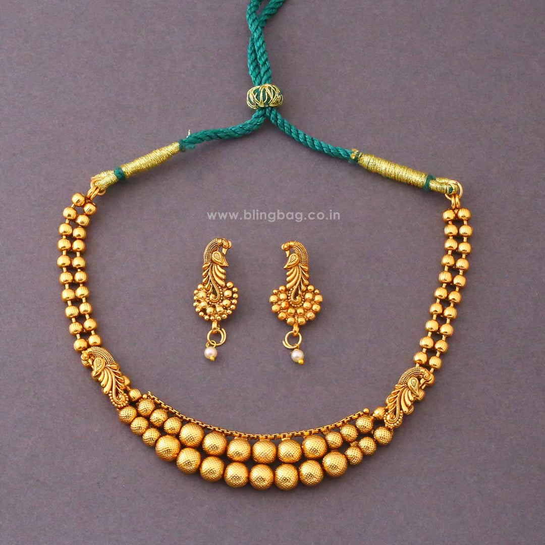 Emerald Dhvani Antique Jewellery Set- New Arrival