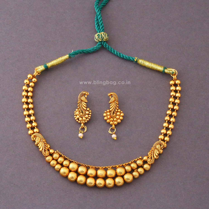 Emerald Dhvani Antique Jewellery Set- New Arrival