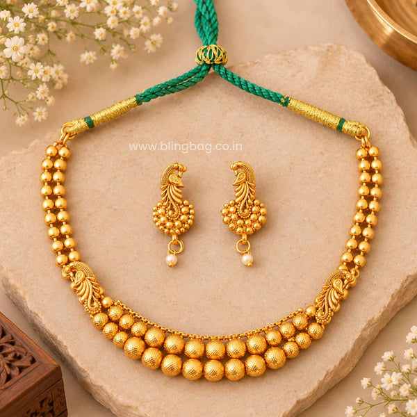 Emerald Dhvani Antique Jewellery Set- New Arrival
