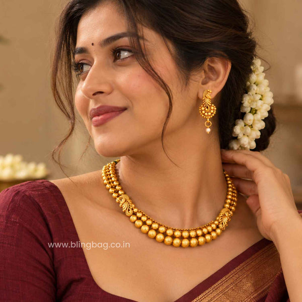 Emerald Dhvani Antique Jewellery Set- New Arrival