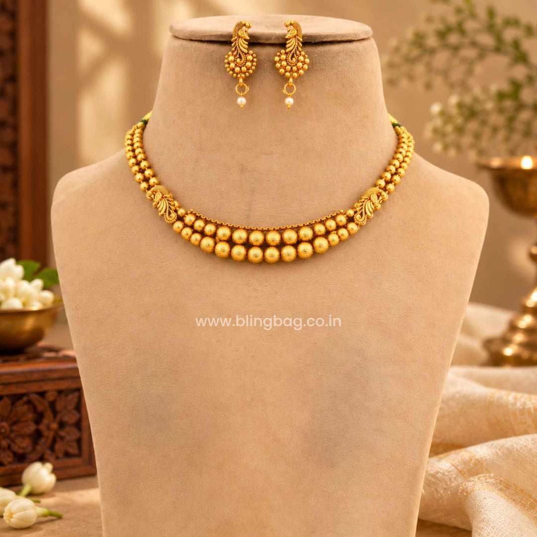 Emerald Dhvani Antique Jewellery Set- New Arrival