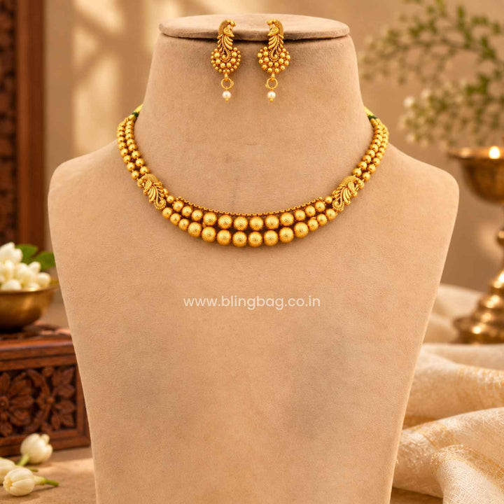 Emerald Dhvani Antique Jewellery Set- New Arrival