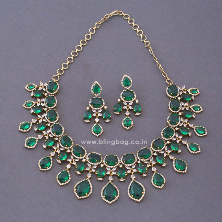 Emerald Diamora Victorian Jewellery Set - New Arrival