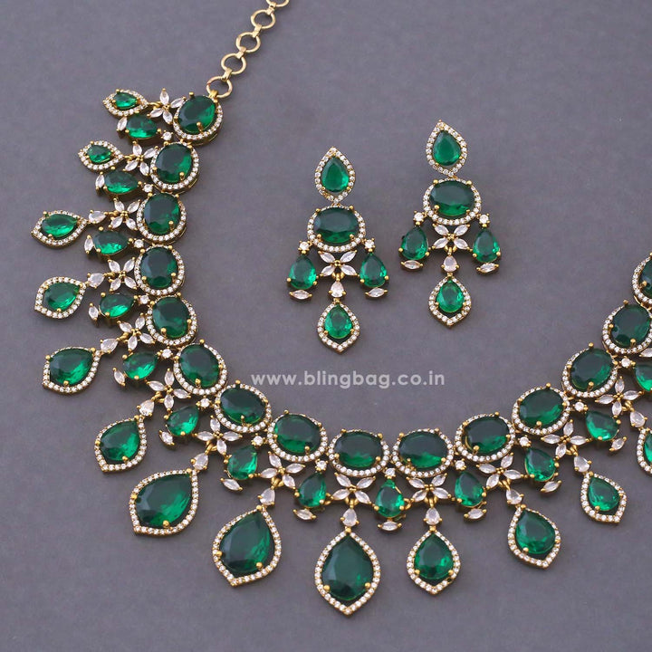 Emerald Diamora Victorian Jewellery Set - New Arrival