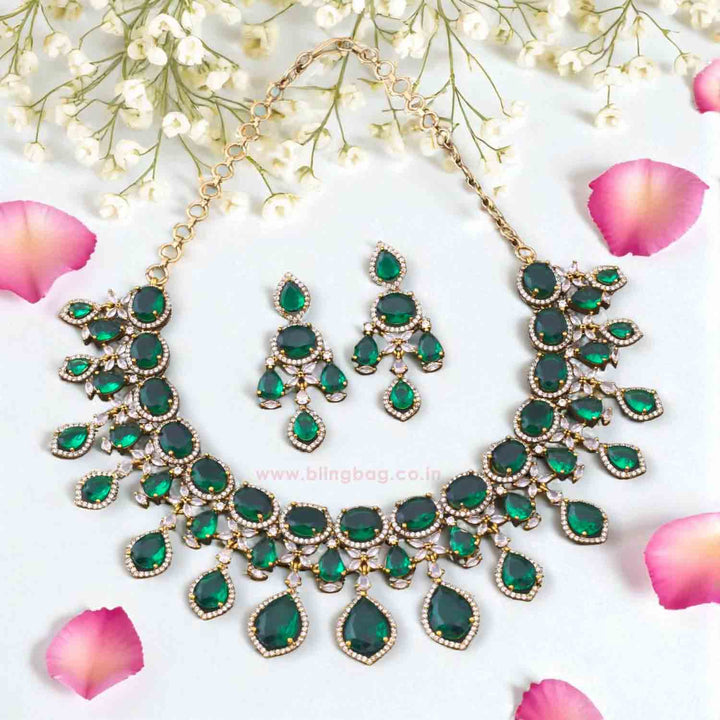 Emerald Diamora Victorian Jewellery Set - New Arrival