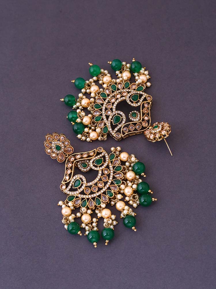 Emerald Diya Chandbalis