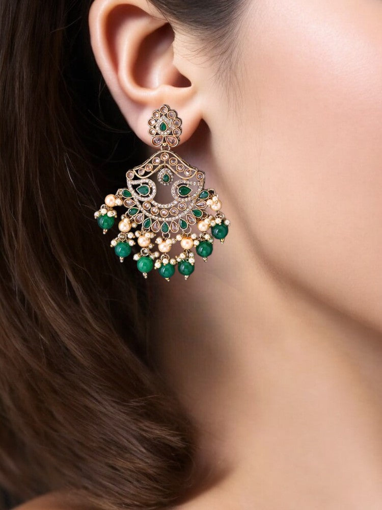 Emerald Diya Chandbalis