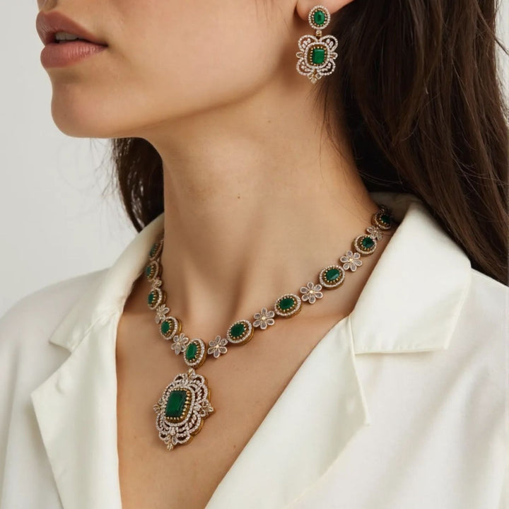 Emerald Donna Victorian Jewellery Set- New Arrival