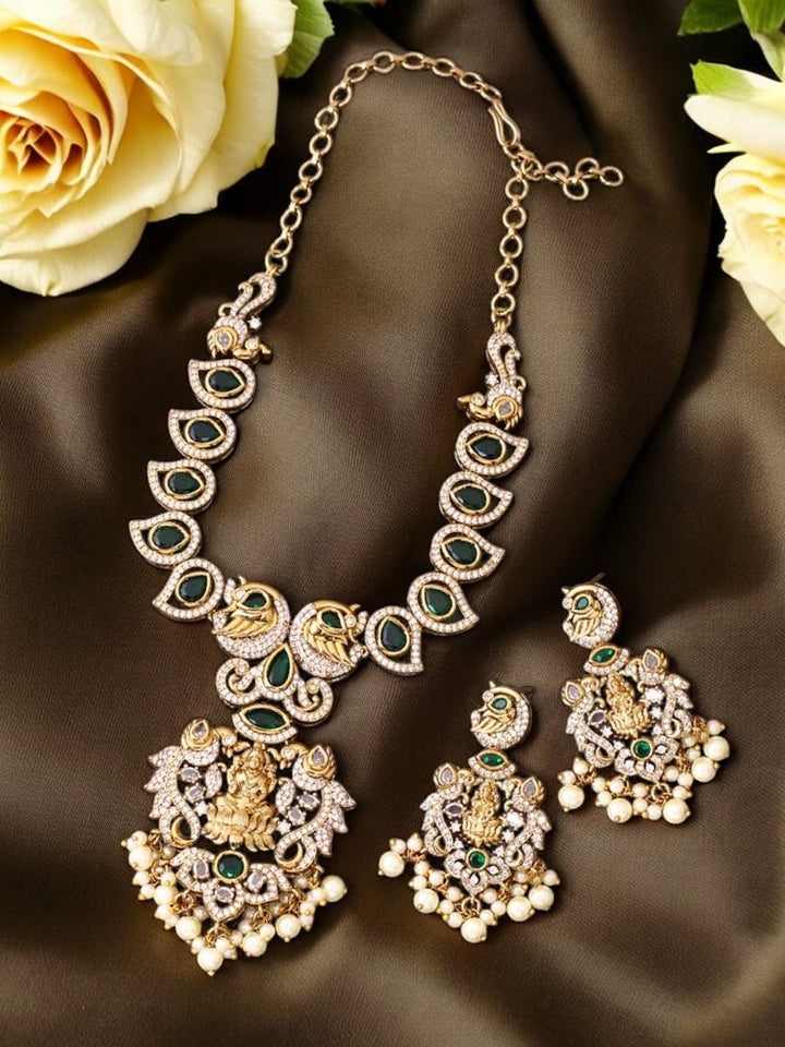 Emerald Durja Temple Jewellery Set - New Arrival
