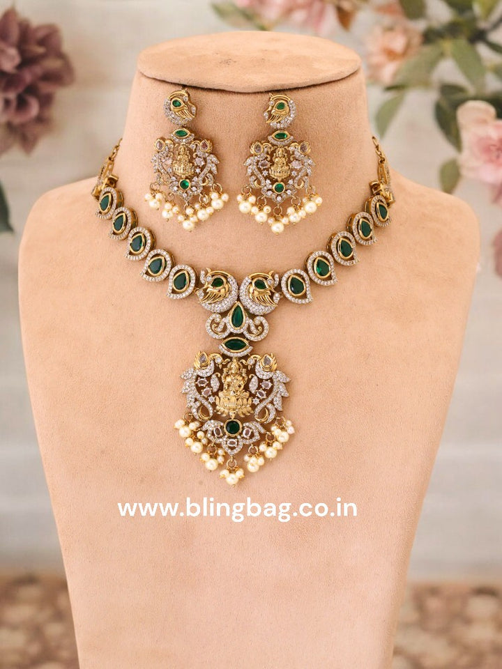 Emerald Durja Temple Jewellery Set - New Arrival