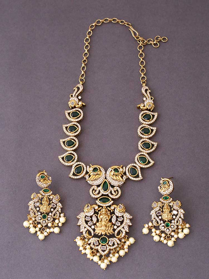 Emerald Durja Temple Jewellery Set - New Arrival