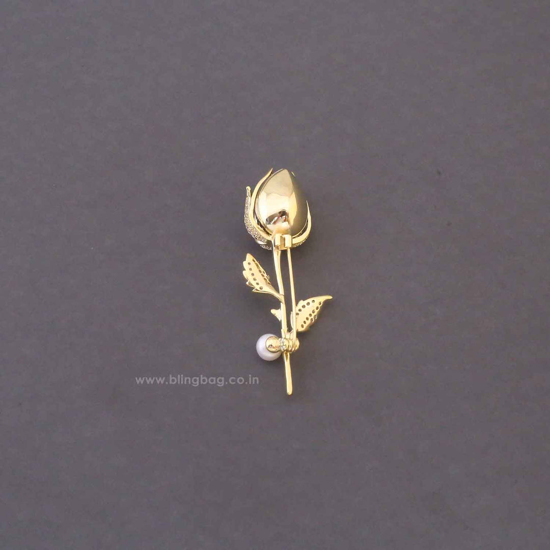 Emerald Dusky Rose Brooch