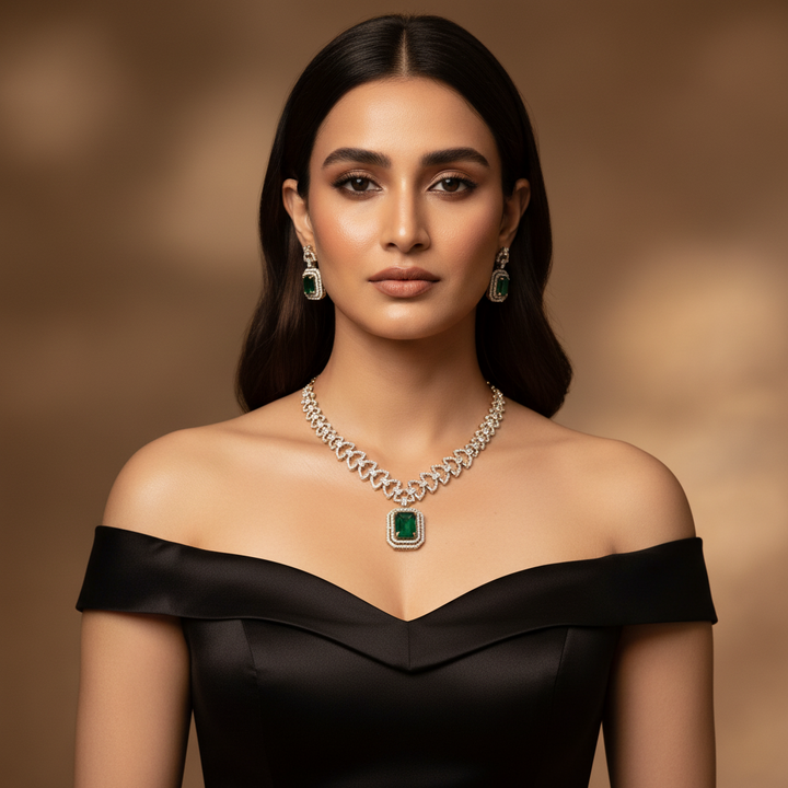 Emerald Echoes Victorian Jewellery Set - New Arrival