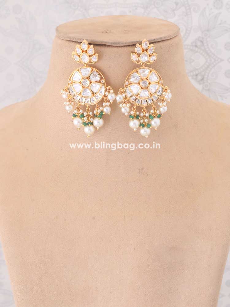 Emerald Ekantika Kundan Jewellery Set