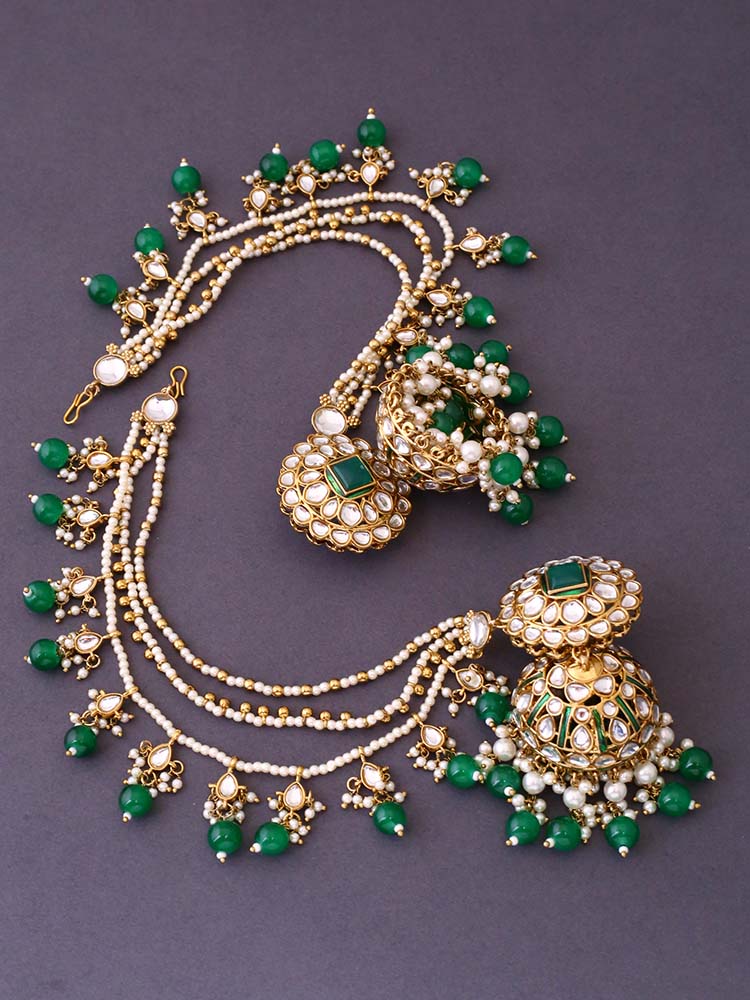 Emerald Ekshika Sahara Jhumkis