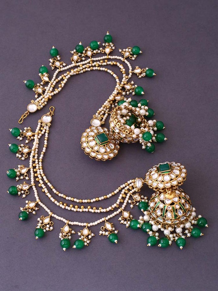 Emerald Ekshika Sahara Jhumkis
