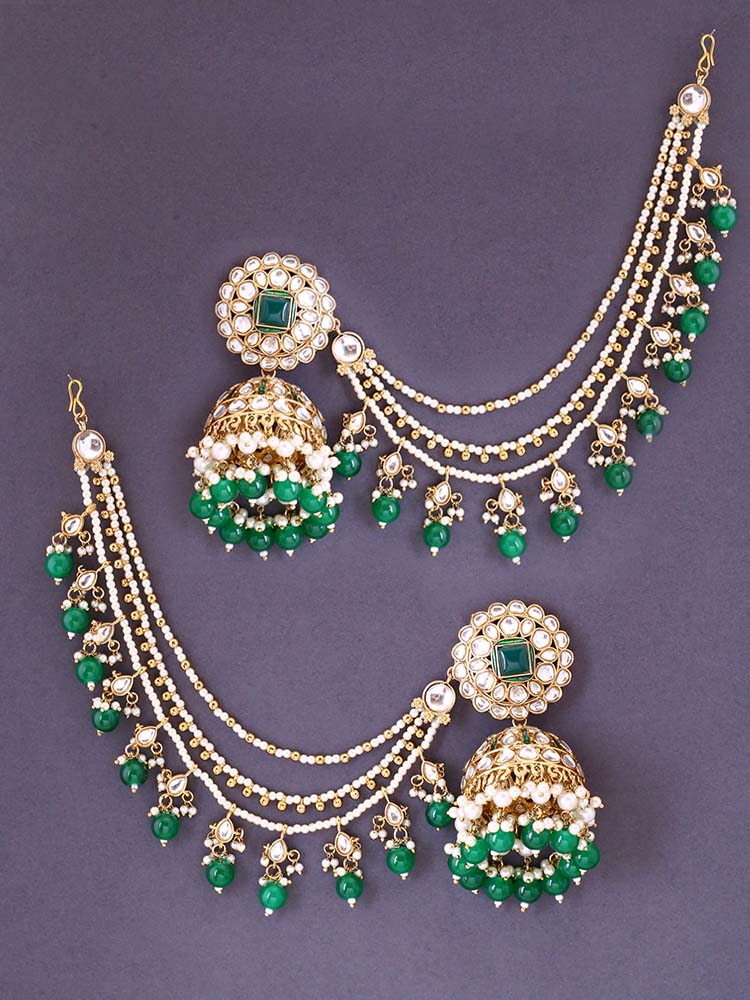Emerald Ekshika Sahara Jhumkis