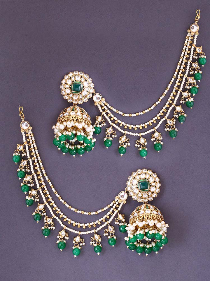 Emerald Ekshika Sahara Jhumkis
