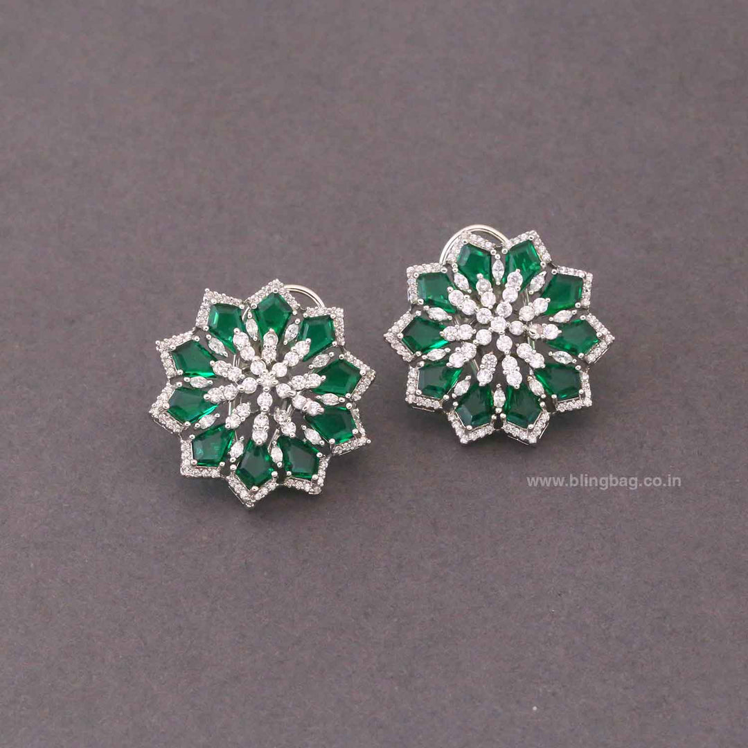 Emerald Elika Zirconia Studs