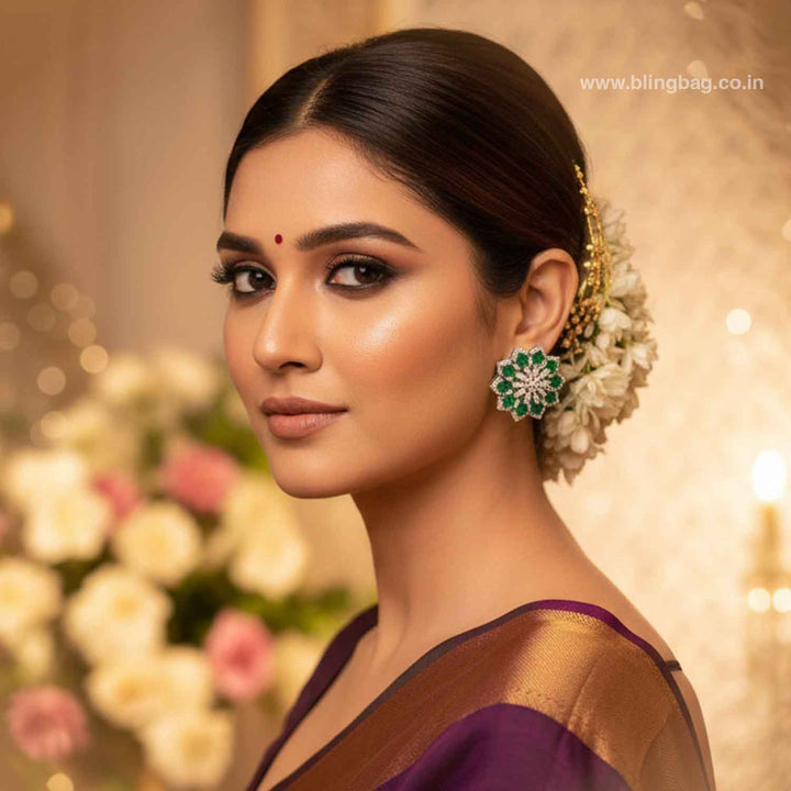 Emerald Elika Zirconia Studs