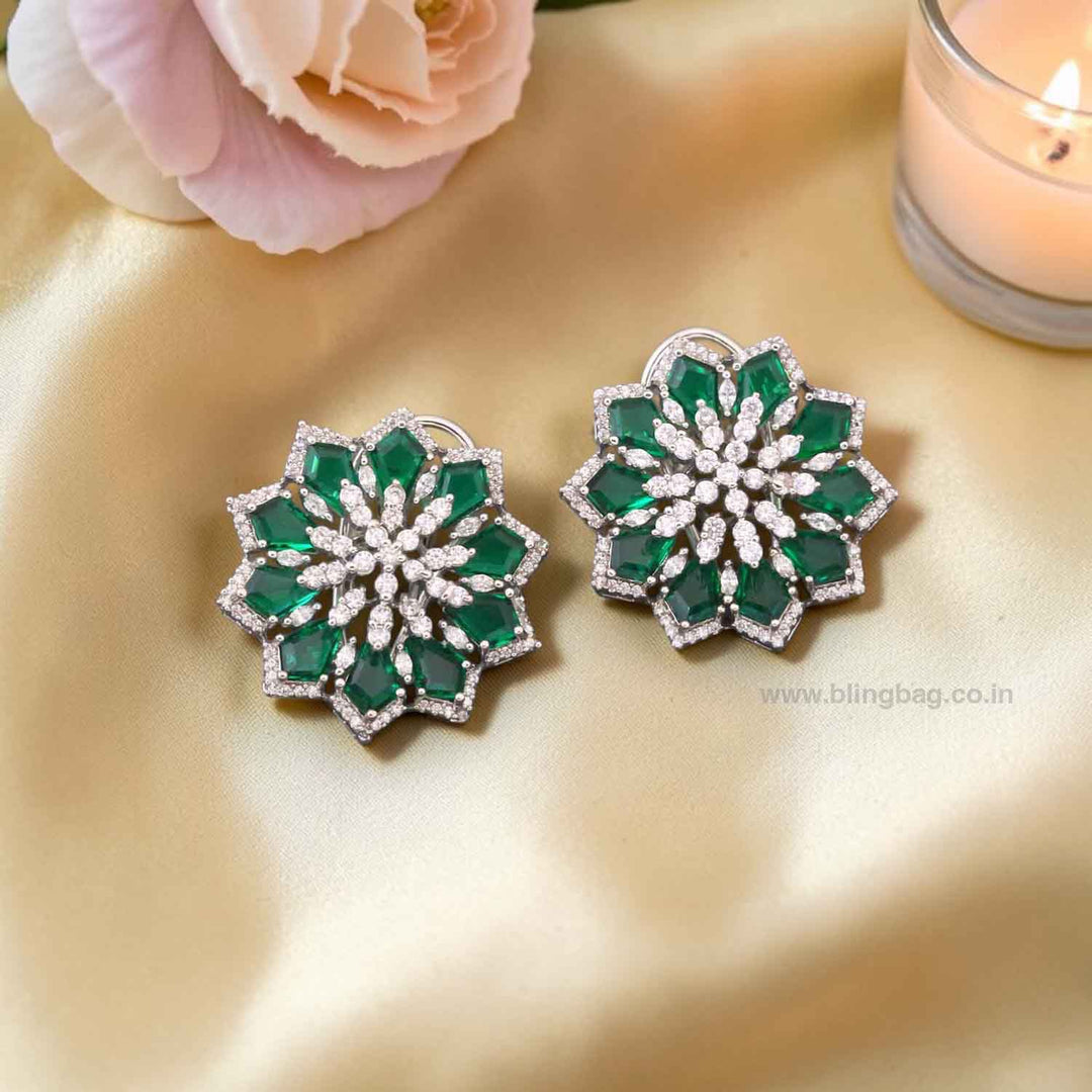 Emerald Elika Zirconia Studs