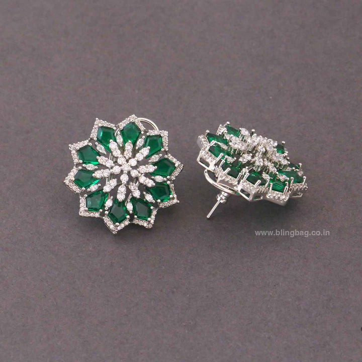 Emerald Elika Zirconia Studs