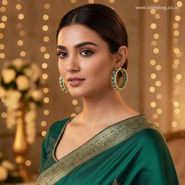 Emerald Elinna Zirconia Hoops