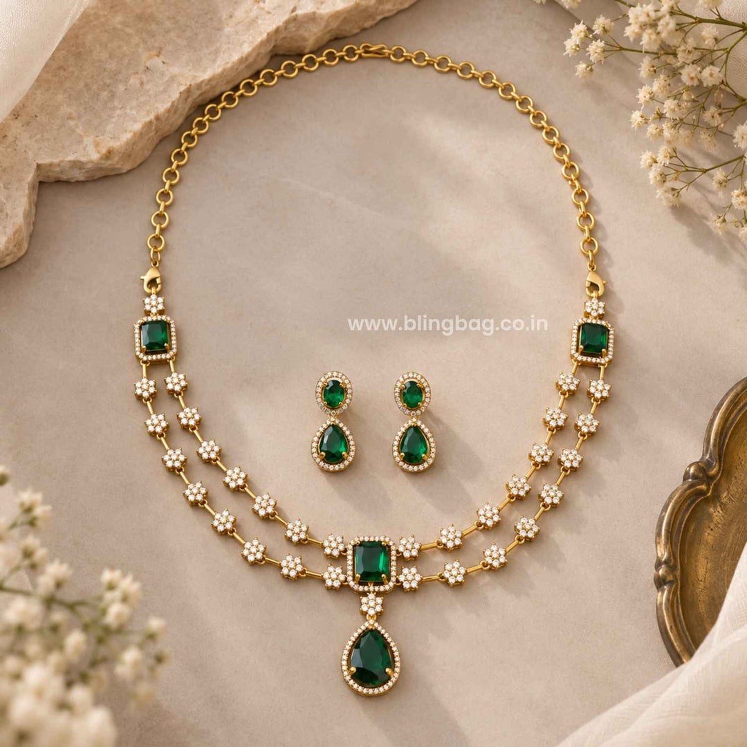 Emerald Ember Victorian Jewellery Set - New Arrival