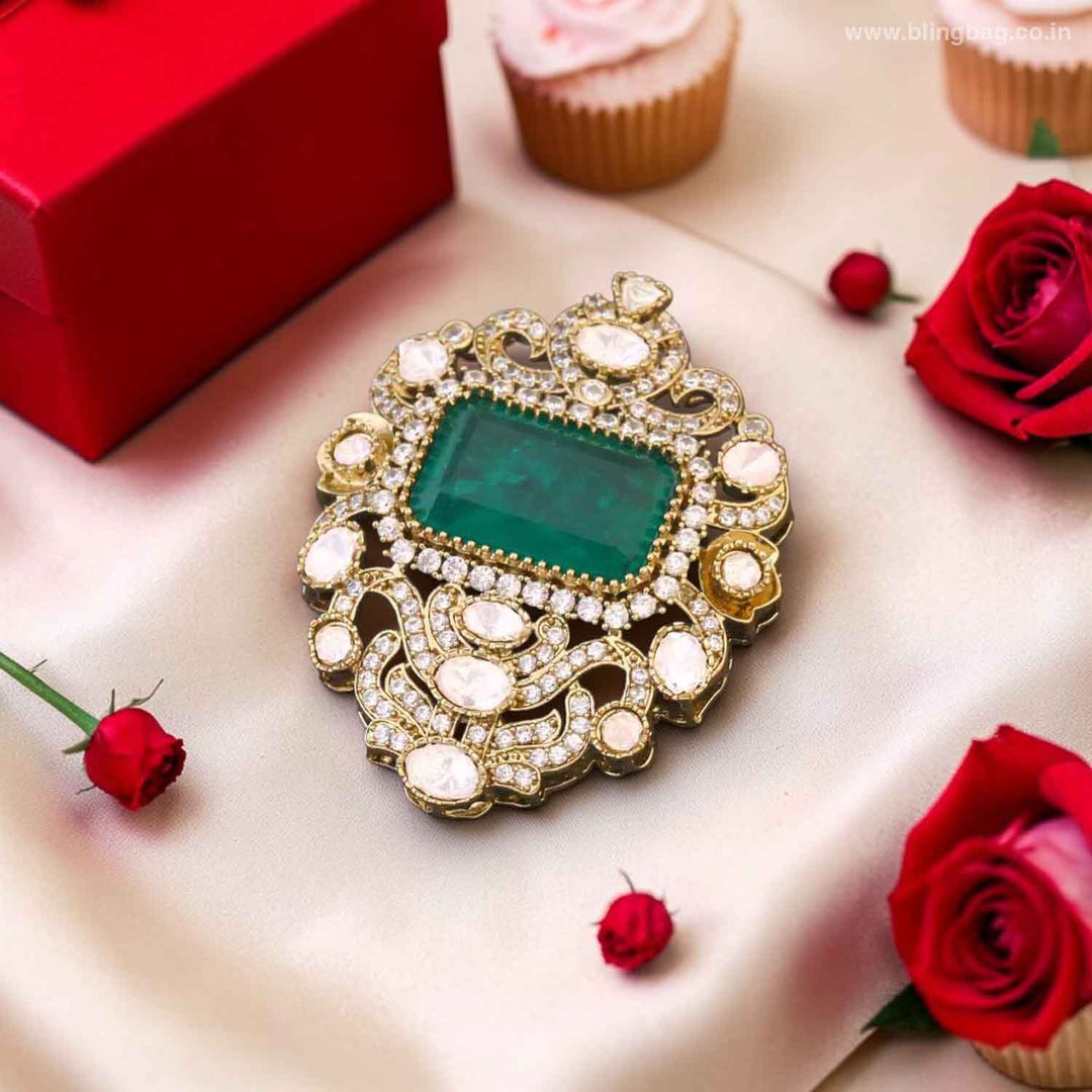 Emerald Empress Brooch