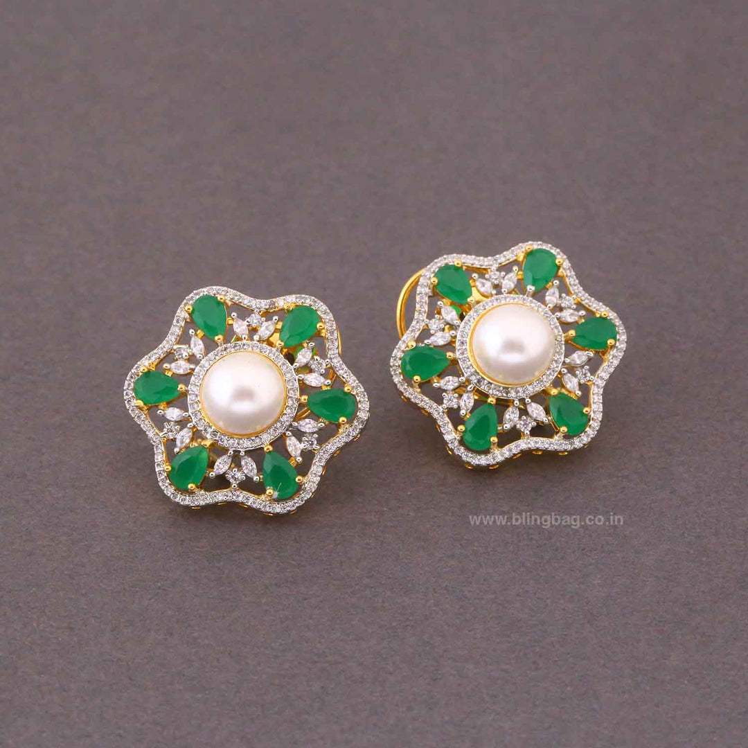 Emerald Erisaa Zirconia Studs