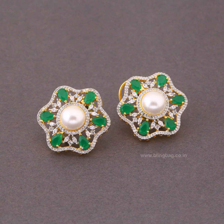 Emerald Erisaa Zirconia Studs