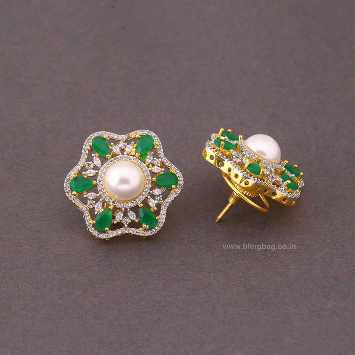 Emerald Erisaa Zirconia Studs