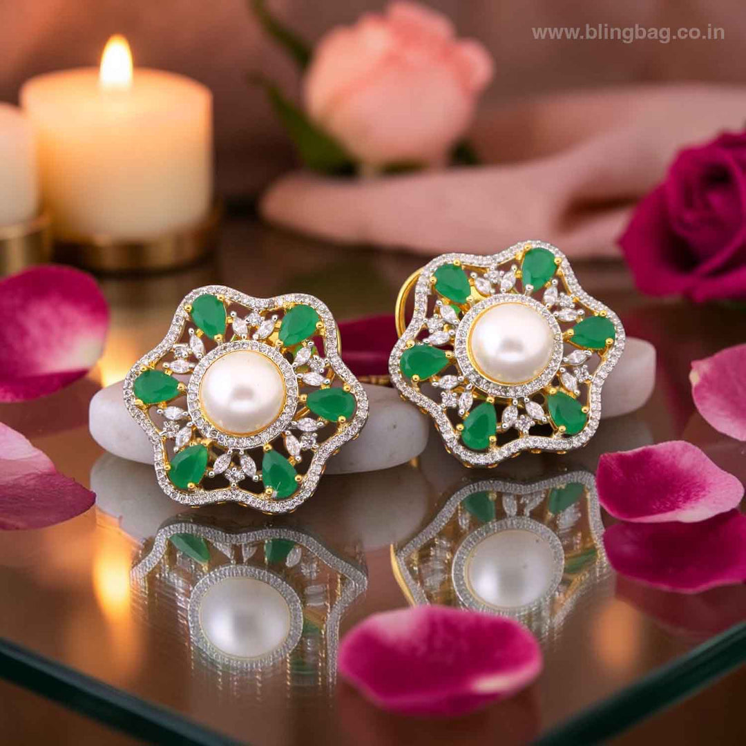 Emerald Erisaa Zirconia Studs