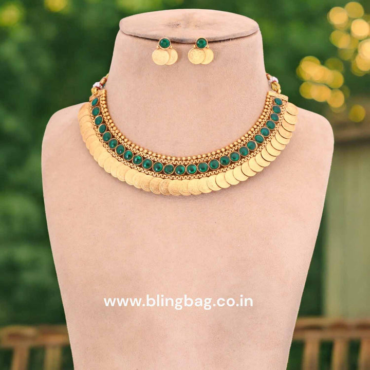 Emerald Erisha Hasli Antique Jewellery Set - New Arrival