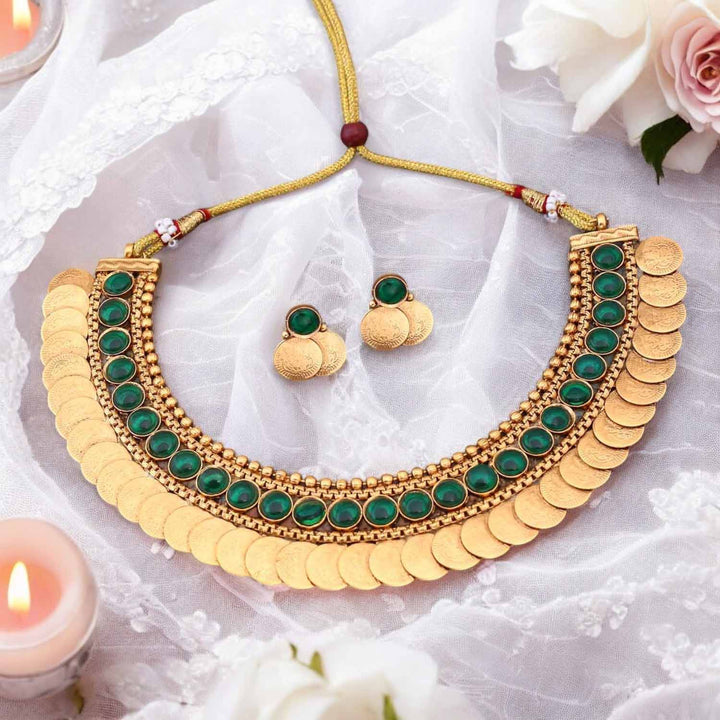 Emerald Erisha Hasli Antique Jewellery Set - New Arrival