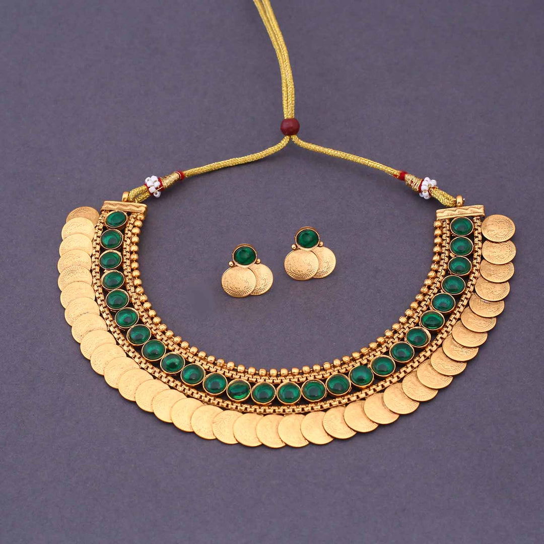 Emerald Erisha Hasli Antique Jewellery Set - New Arrival
