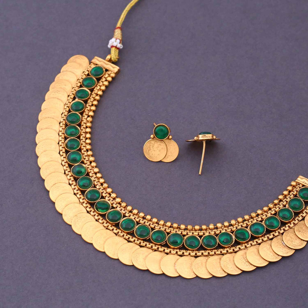 Emerald Erisha Hasli Antique Jewellery Set - New Arrival