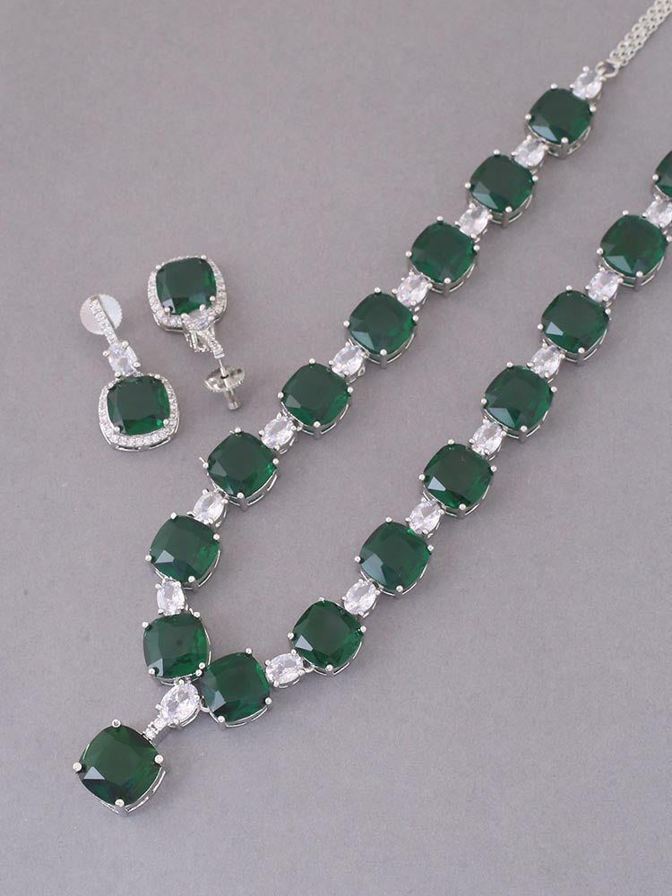 Emerald Fern Zirconia Jewellery Set
