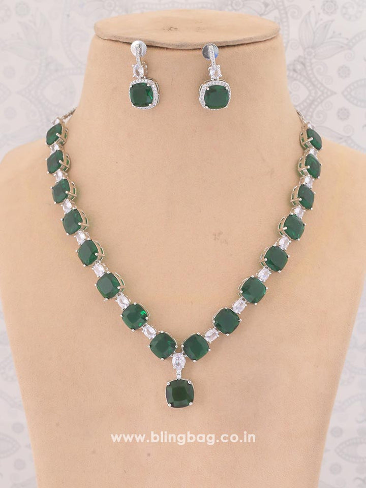 Emerald Fern Zirconia Jewellery Set