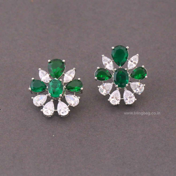 Emerald Florsi Zirconia Studs