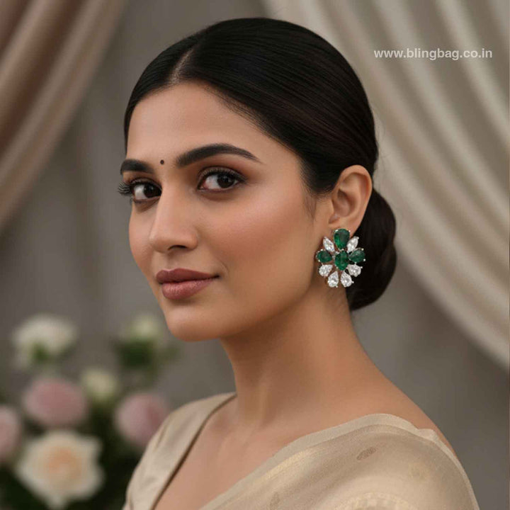 Emerald Florsi Zirconia Studs