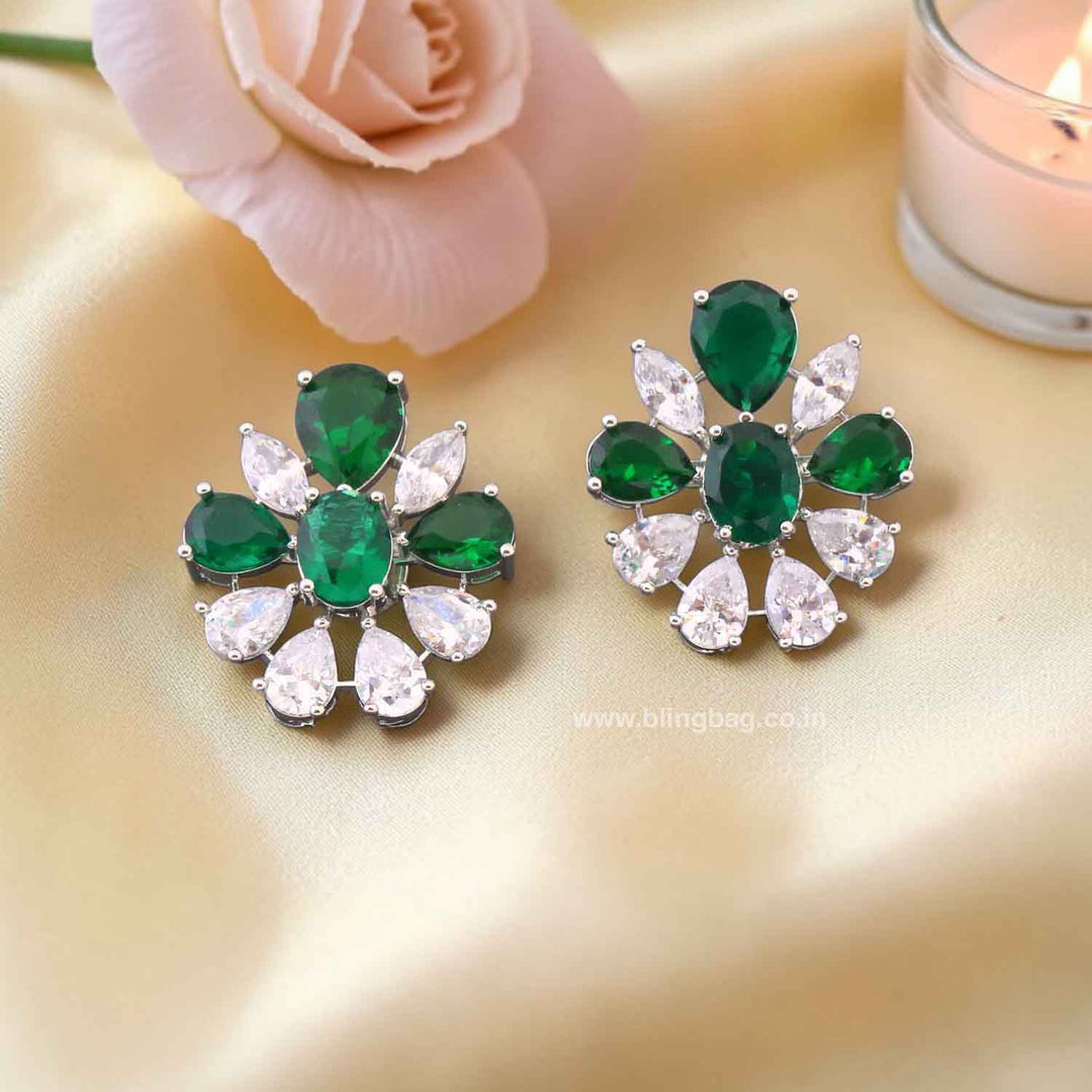 Emerald Florsi Zirconia Studs