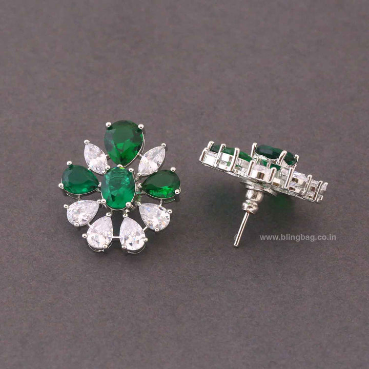 Emerald Florsi Zirconia Studs