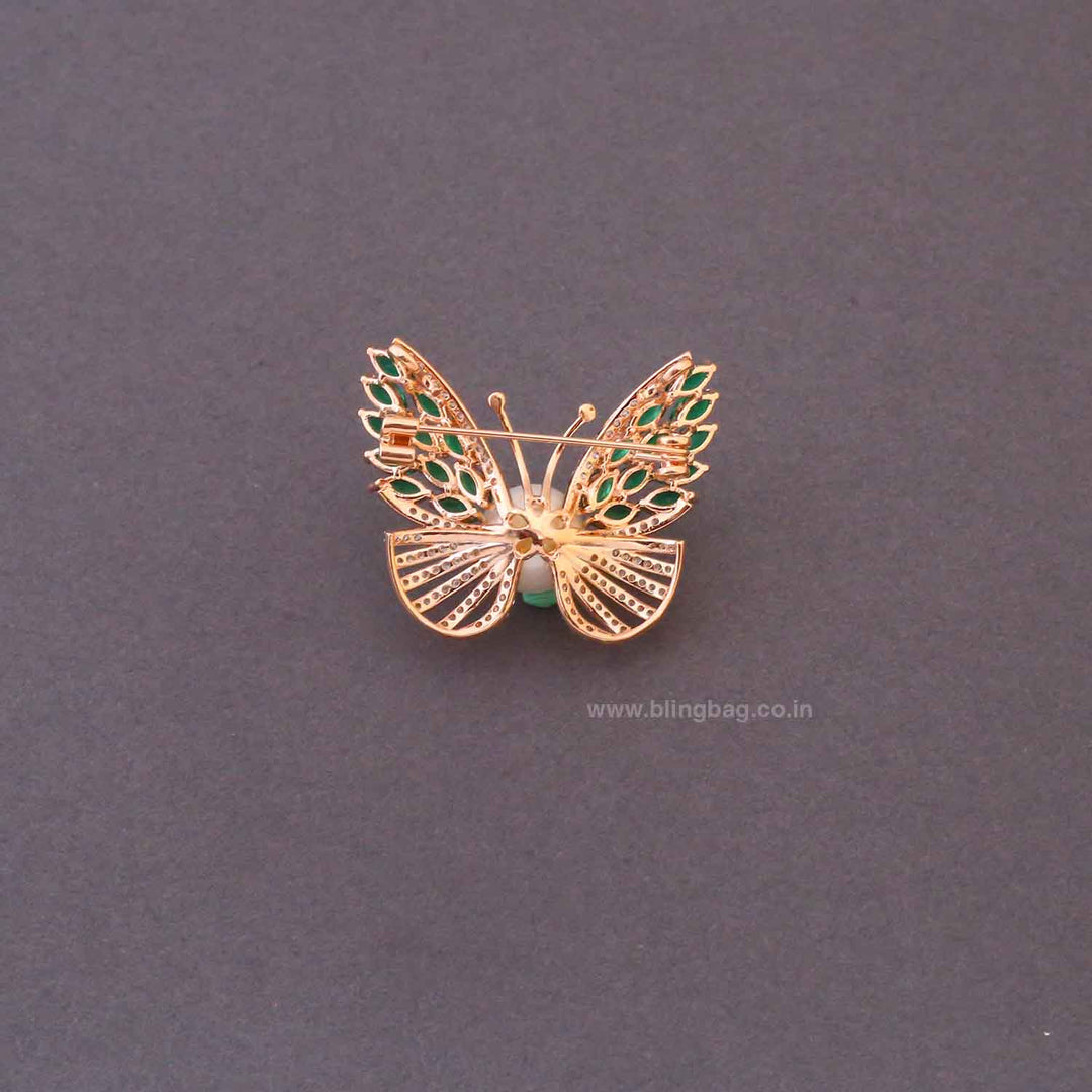Emerald Flutter Brooch