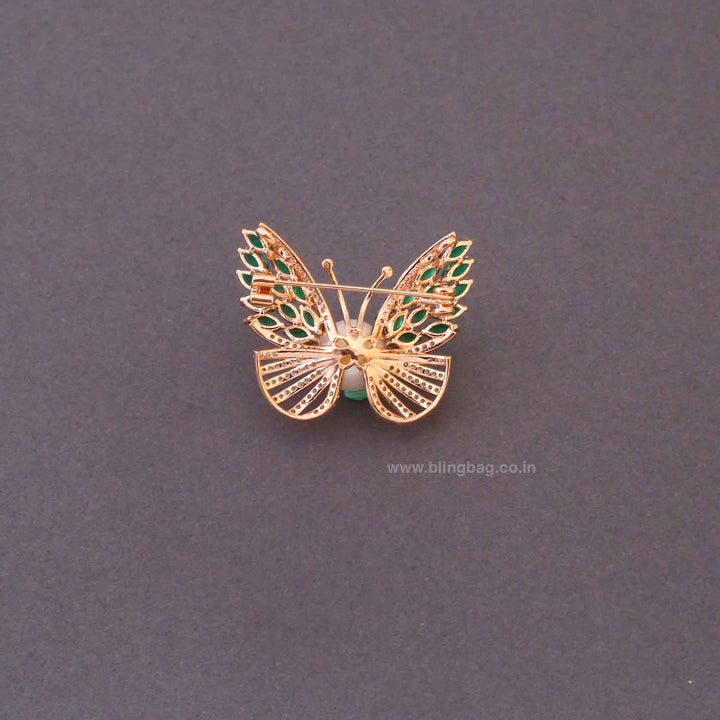 Emerald Flutter Brooch