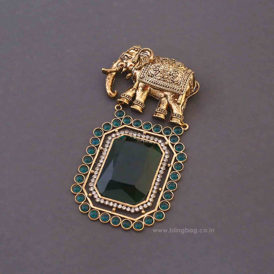 Emerald Gajraj Brooch