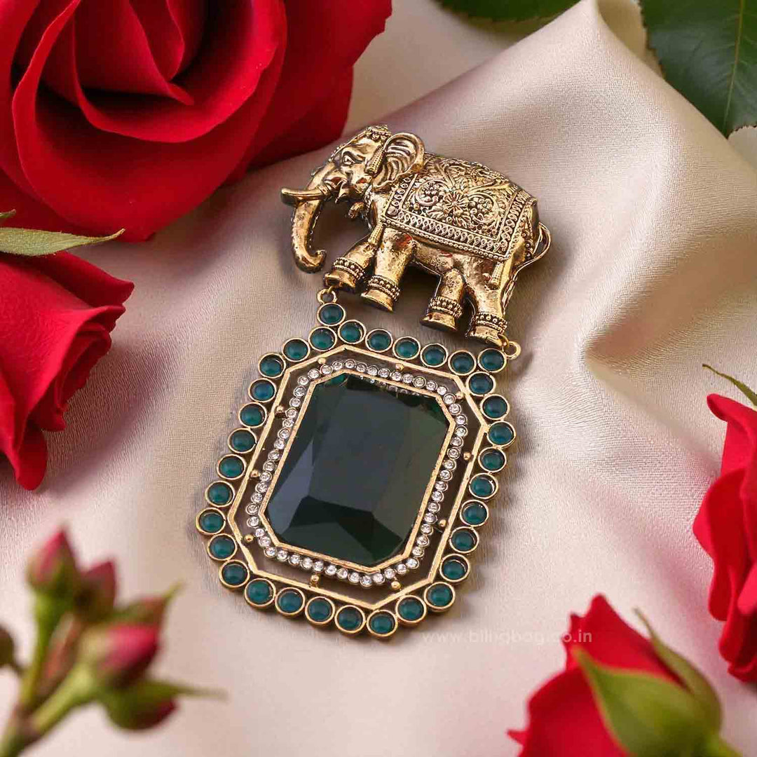 Emerald Gajraj Brooch