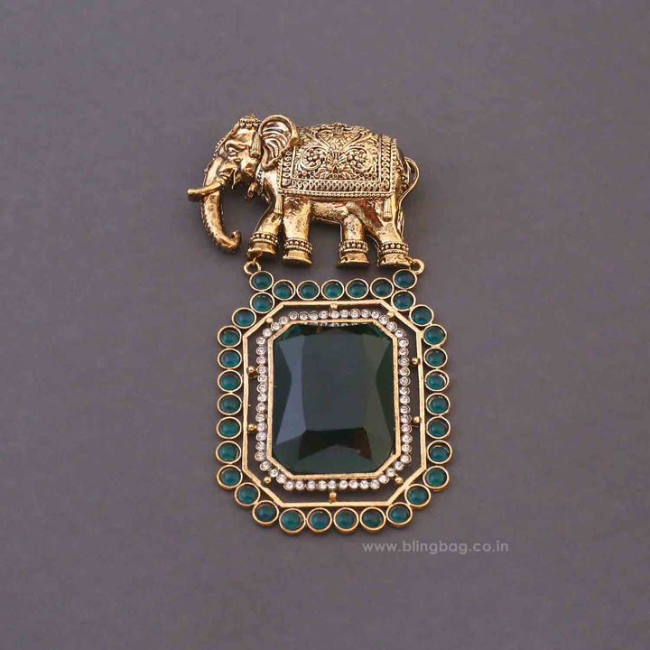 Emerald Gajraj Brooch