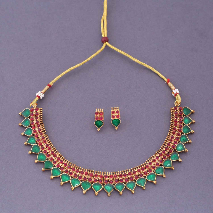 Emerald Ganisri Antique Jewellery Set - New Arrival