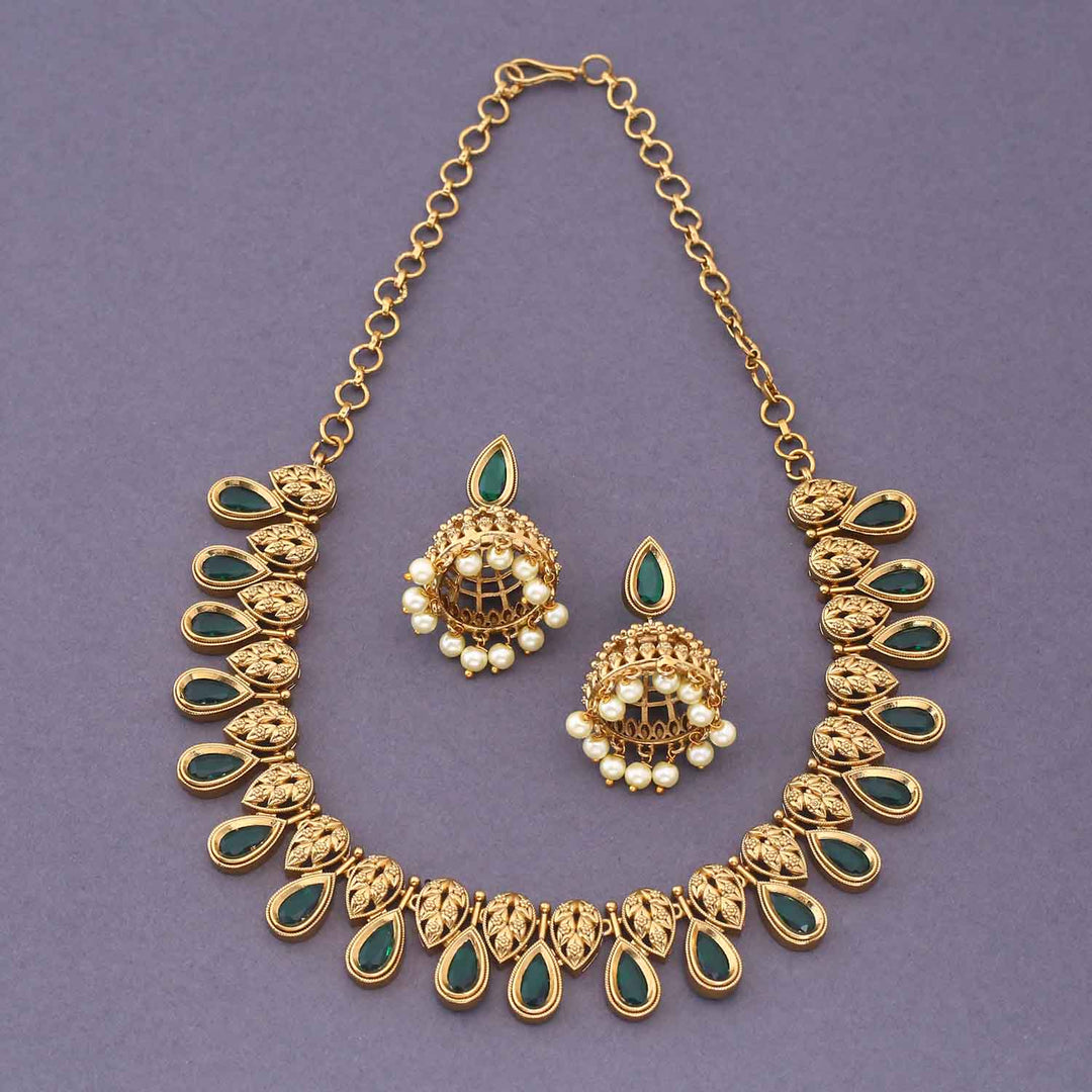Emerald Garvitha Antique Jewellery Set - New Arrival